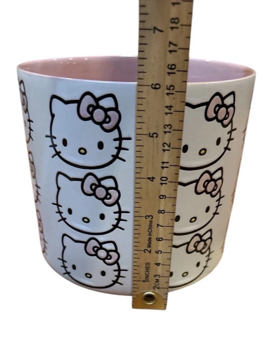 Hello Kitty Ceramic PLANTER Pot ONLY 6" Pink Bow Sanrio - photo 4