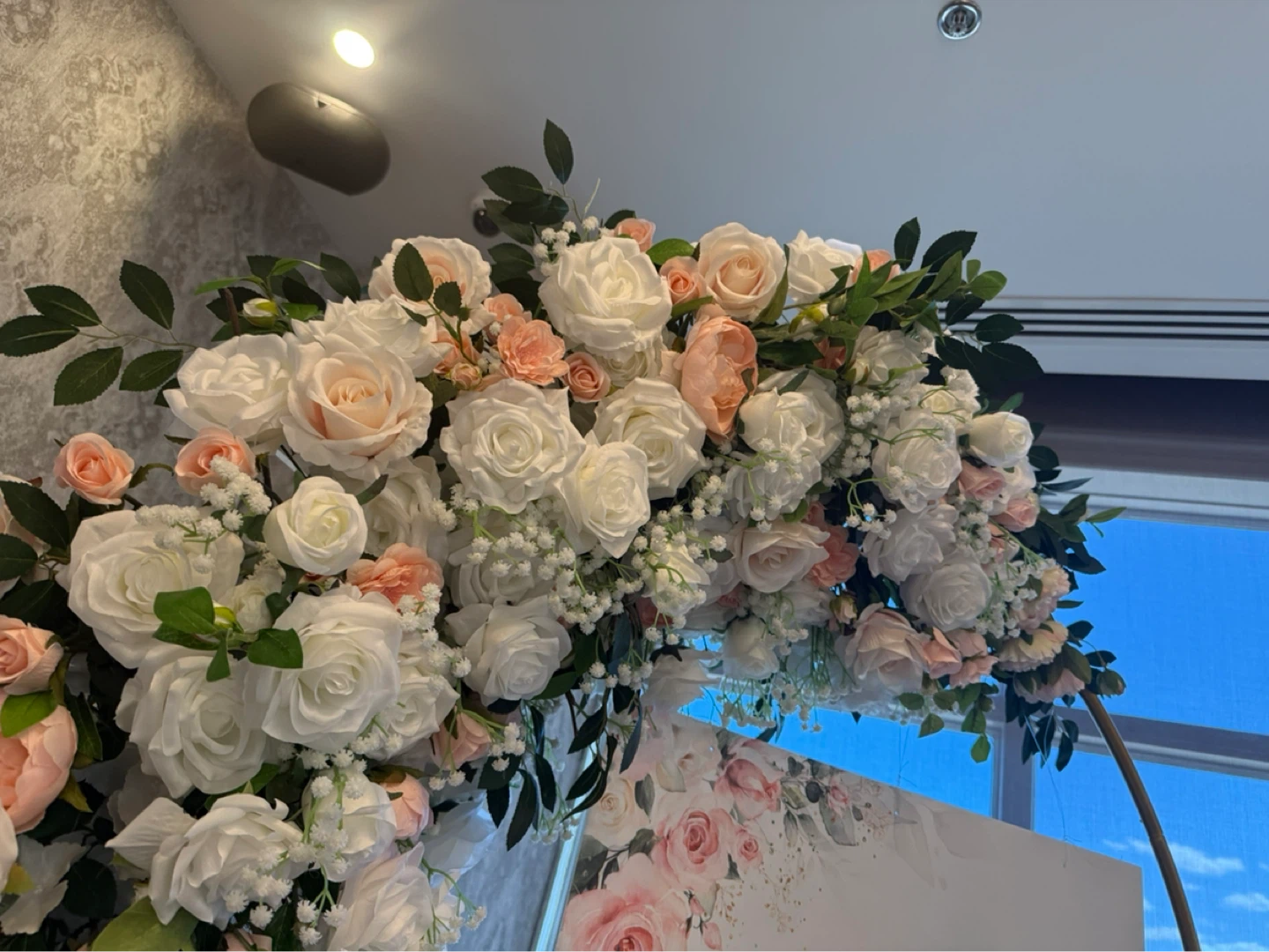 Artificial Flower Arch and table centrepieces