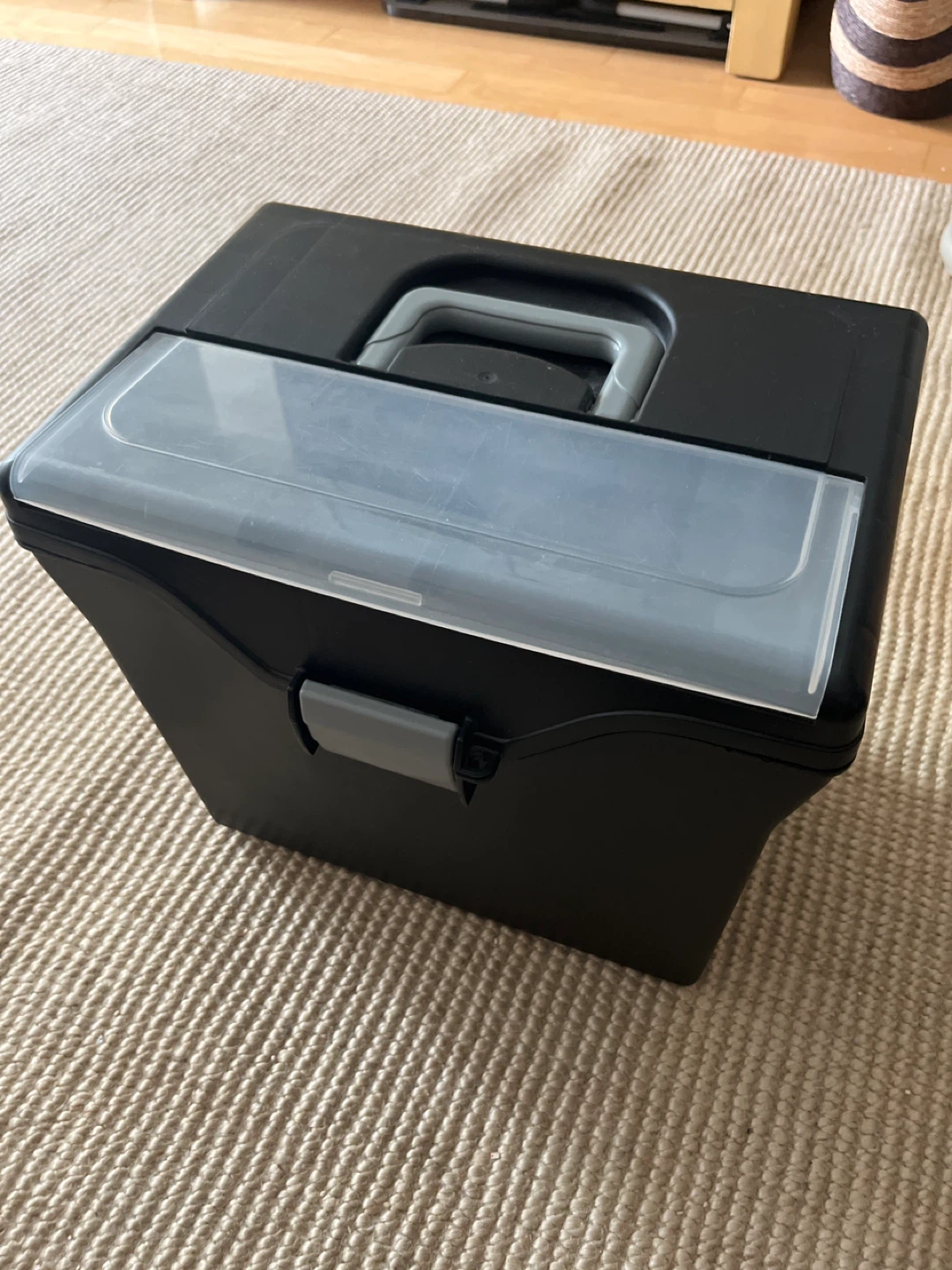 Black Portable Storage Box with Handle