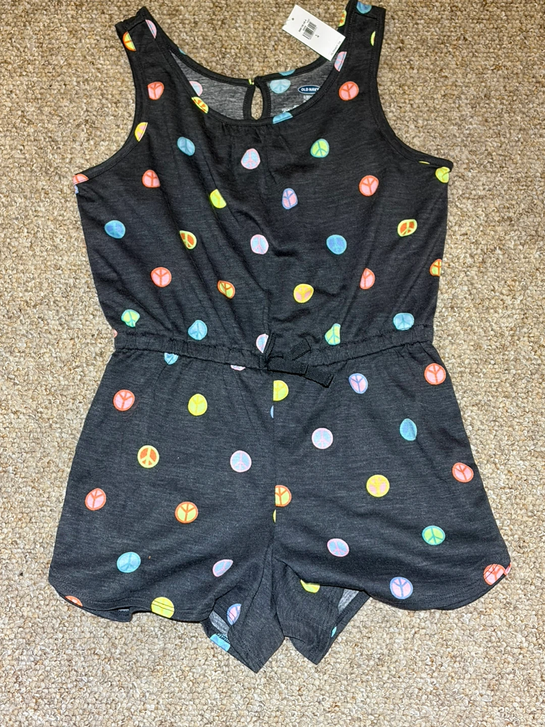 Old Navy Girls Peace Sign Romper Size L (10-12)