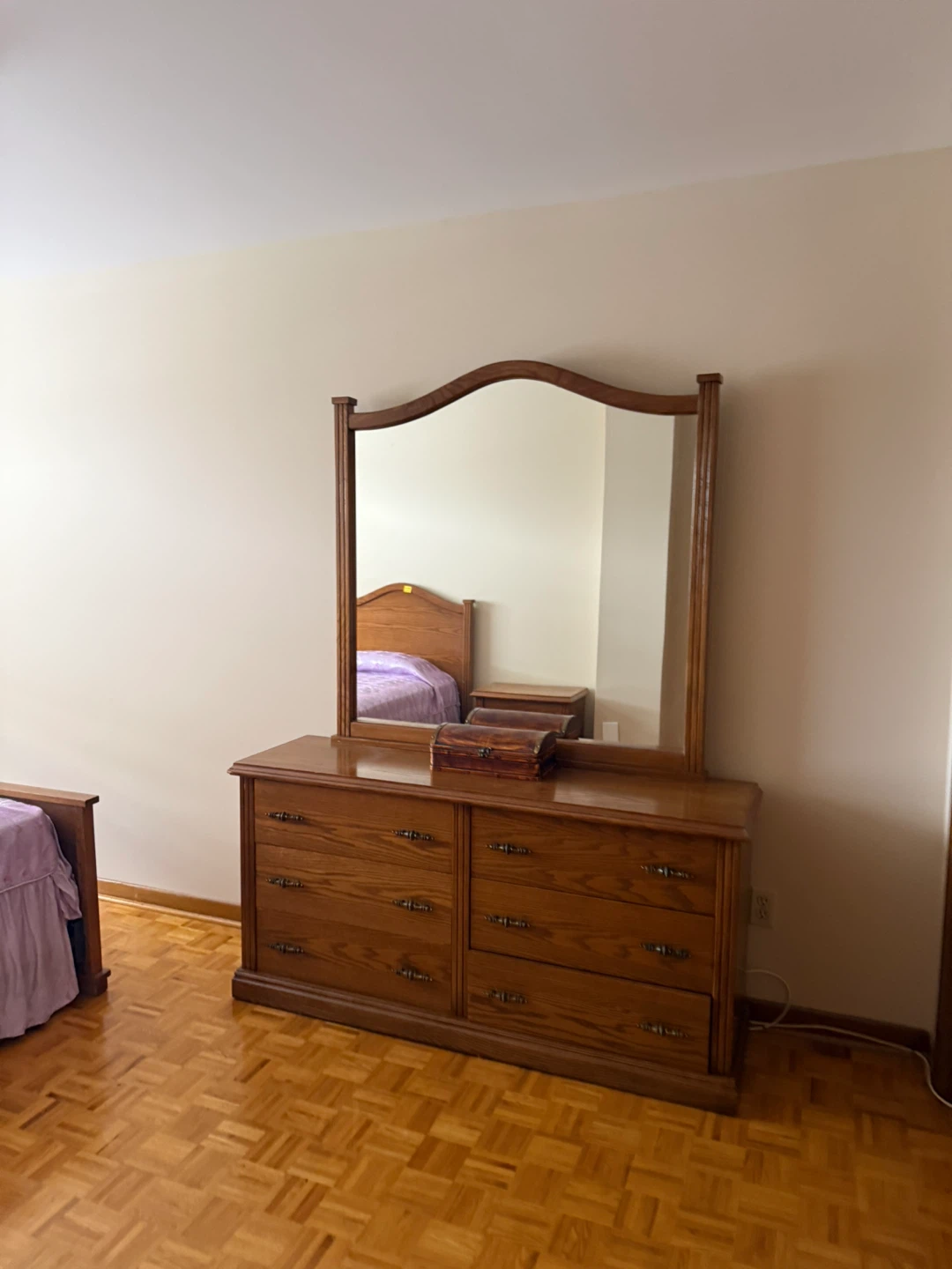 Wooden Dresser with Mirror and Matching Nightstand - photo 3