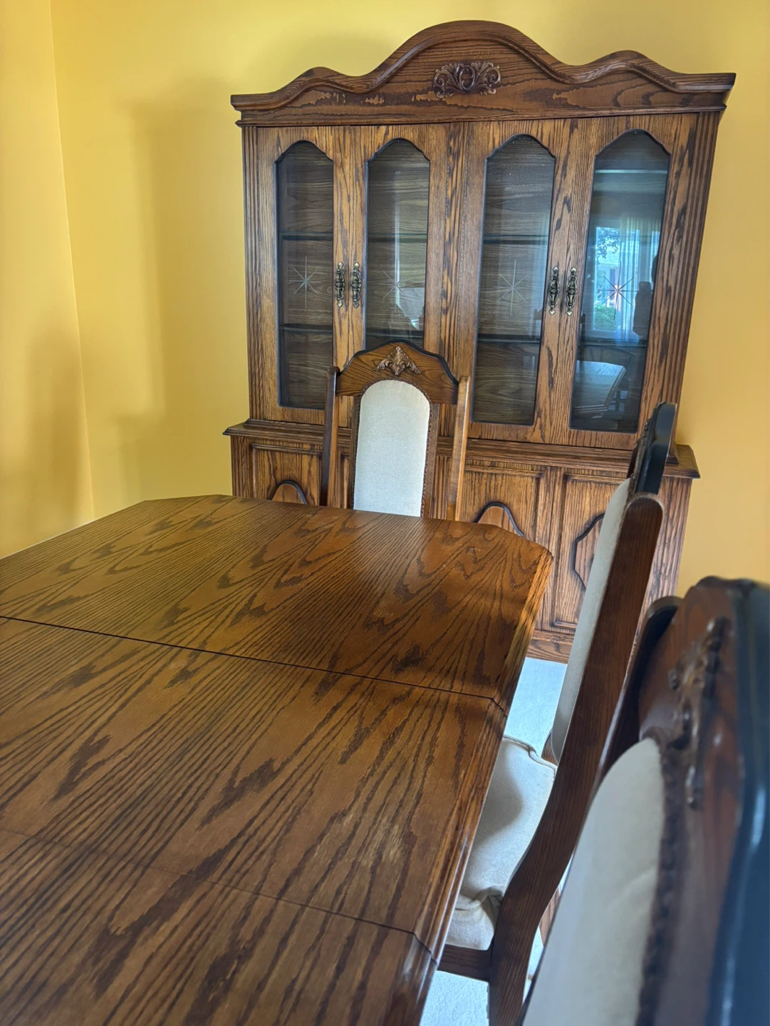 Solid Wood Dining Table and Hutch Set - photo 2