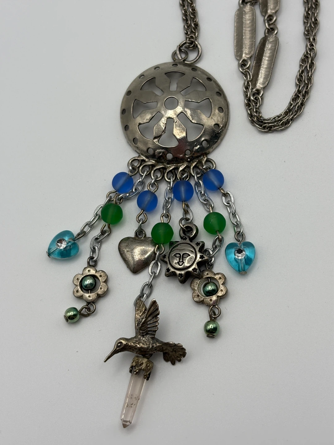 Vintage Vendome Dream Catcher Necklace with Hummingbird - photo 4