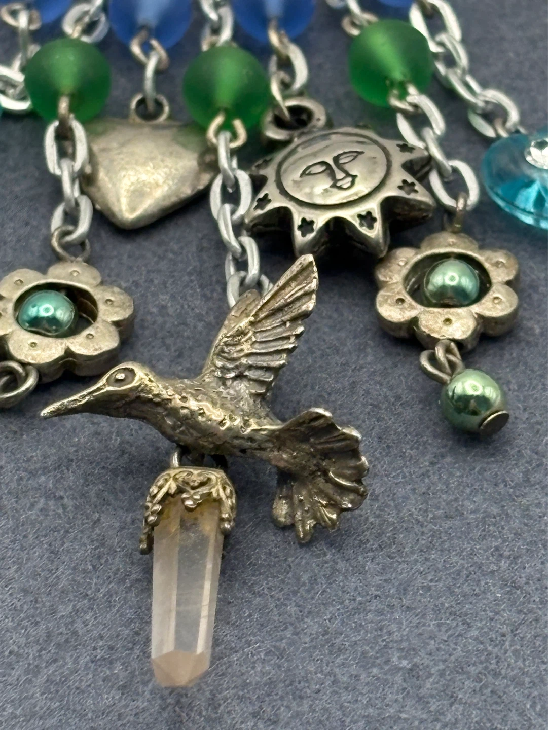 Vintage Vendome Dream Catcher Necklace with Hummingbird - photo 3