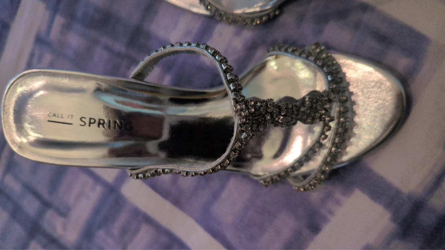 Call It Spring Silver Embellished Heeled Sandals