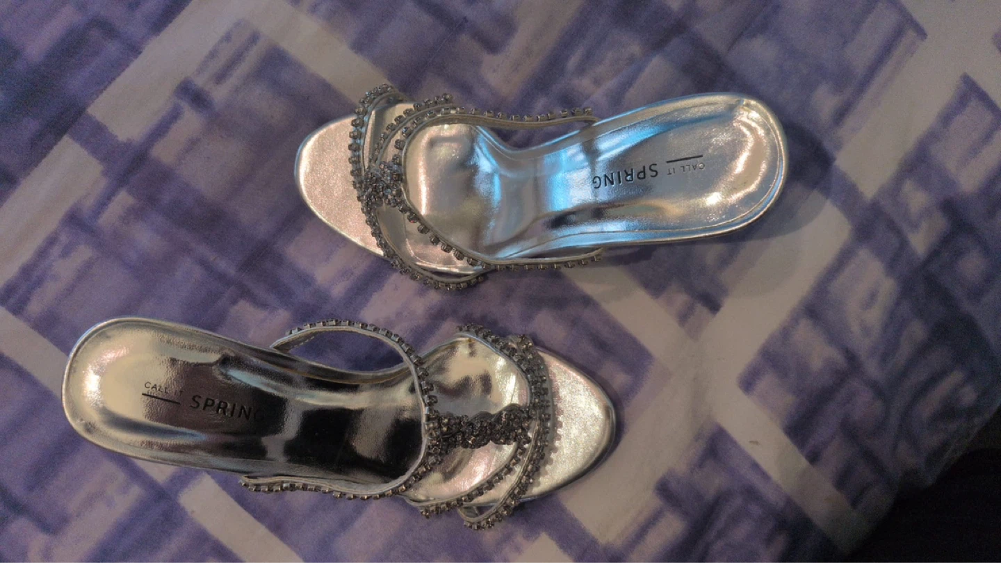 Call It Spring Silver Embellished Heeled Sandals - photo 2