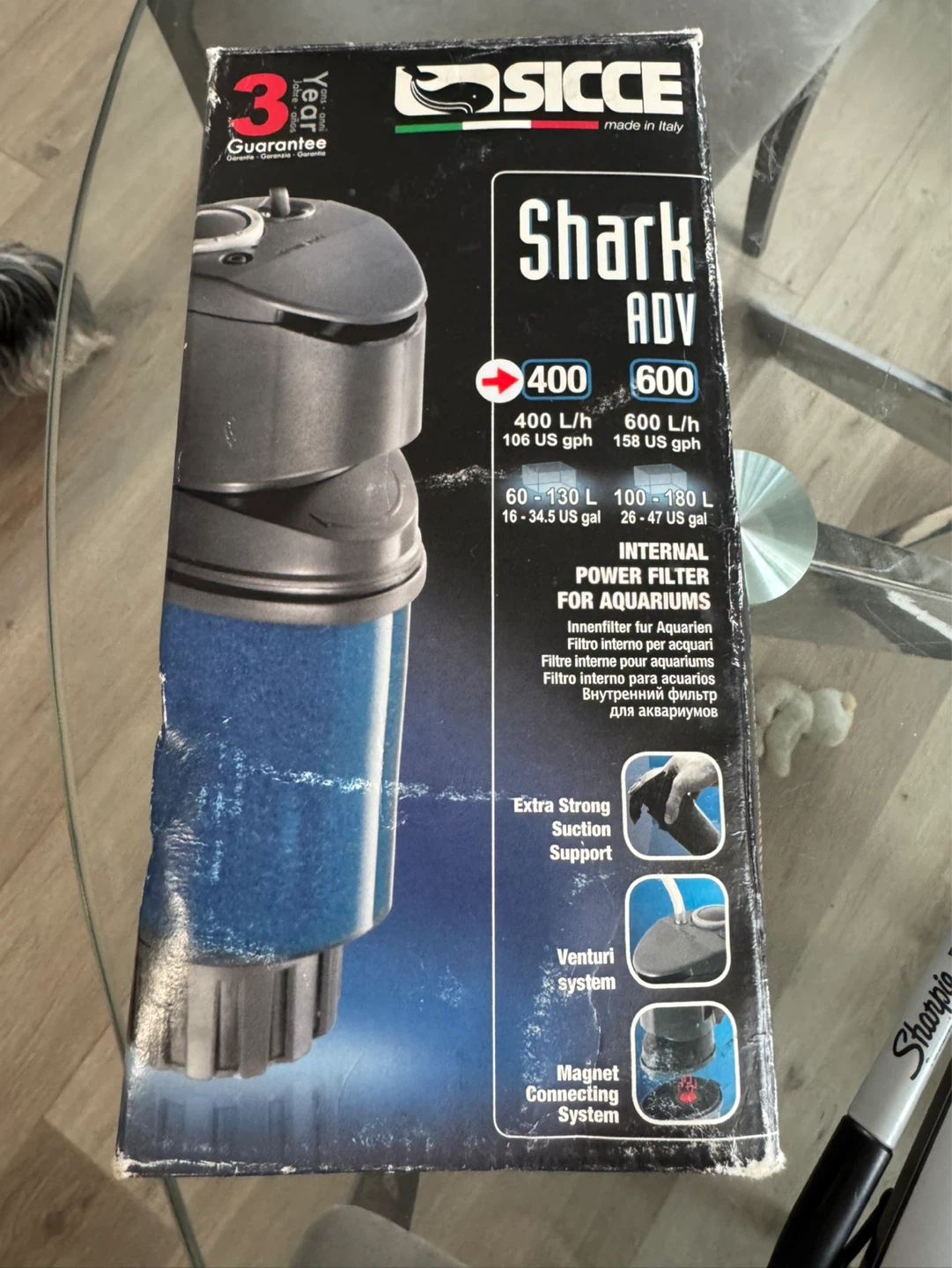 SICCE Shark ADV Internal Power Filter for Aquariums