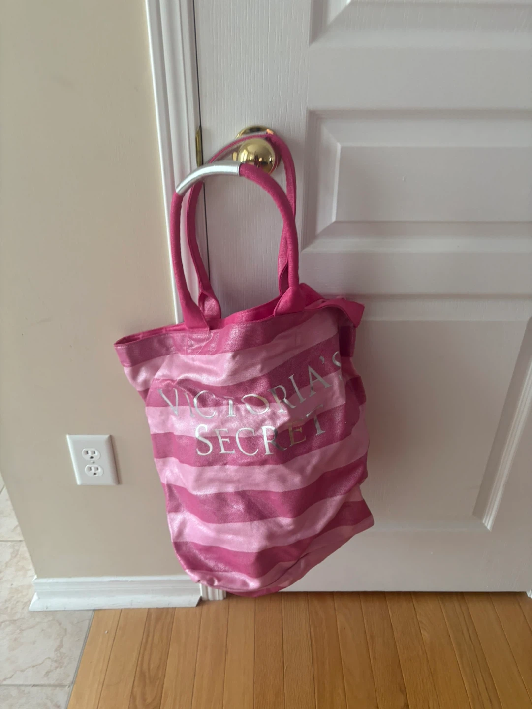 Victoria's Secret Pink Striped Tote Bag