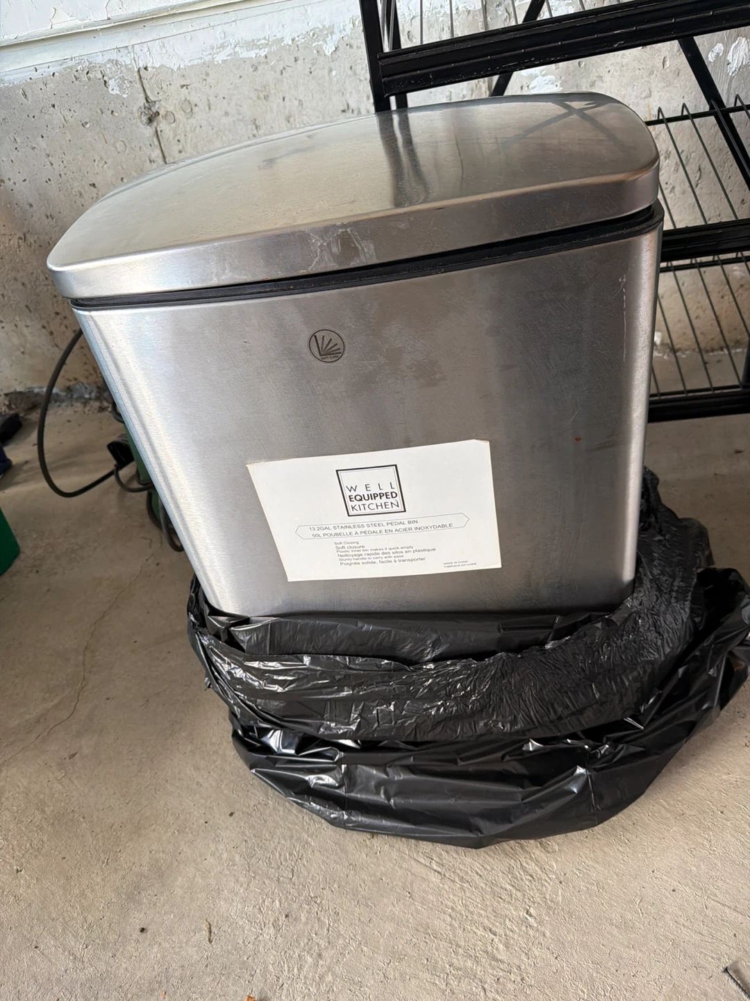 Well Equipped Kitchen 13.2 Gal Stainless Steel Pedal Bin