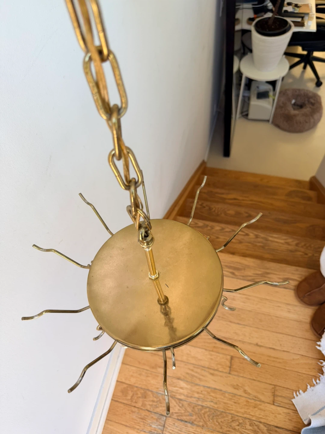 Vintage Amber Glass Chandelier - photo 4