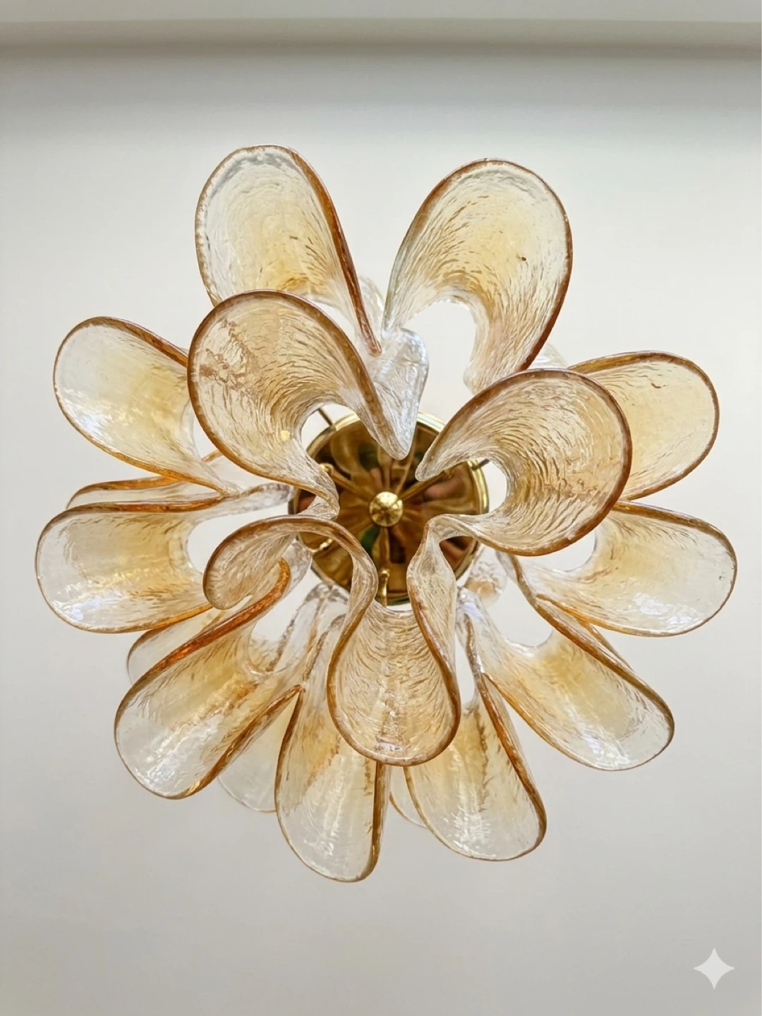 Vintage Amber Glass Chandelier - photo 2