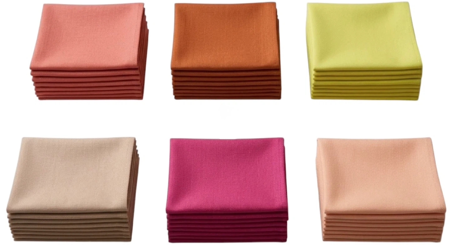 Set of 6 Cloth Napkins in Various Colours
