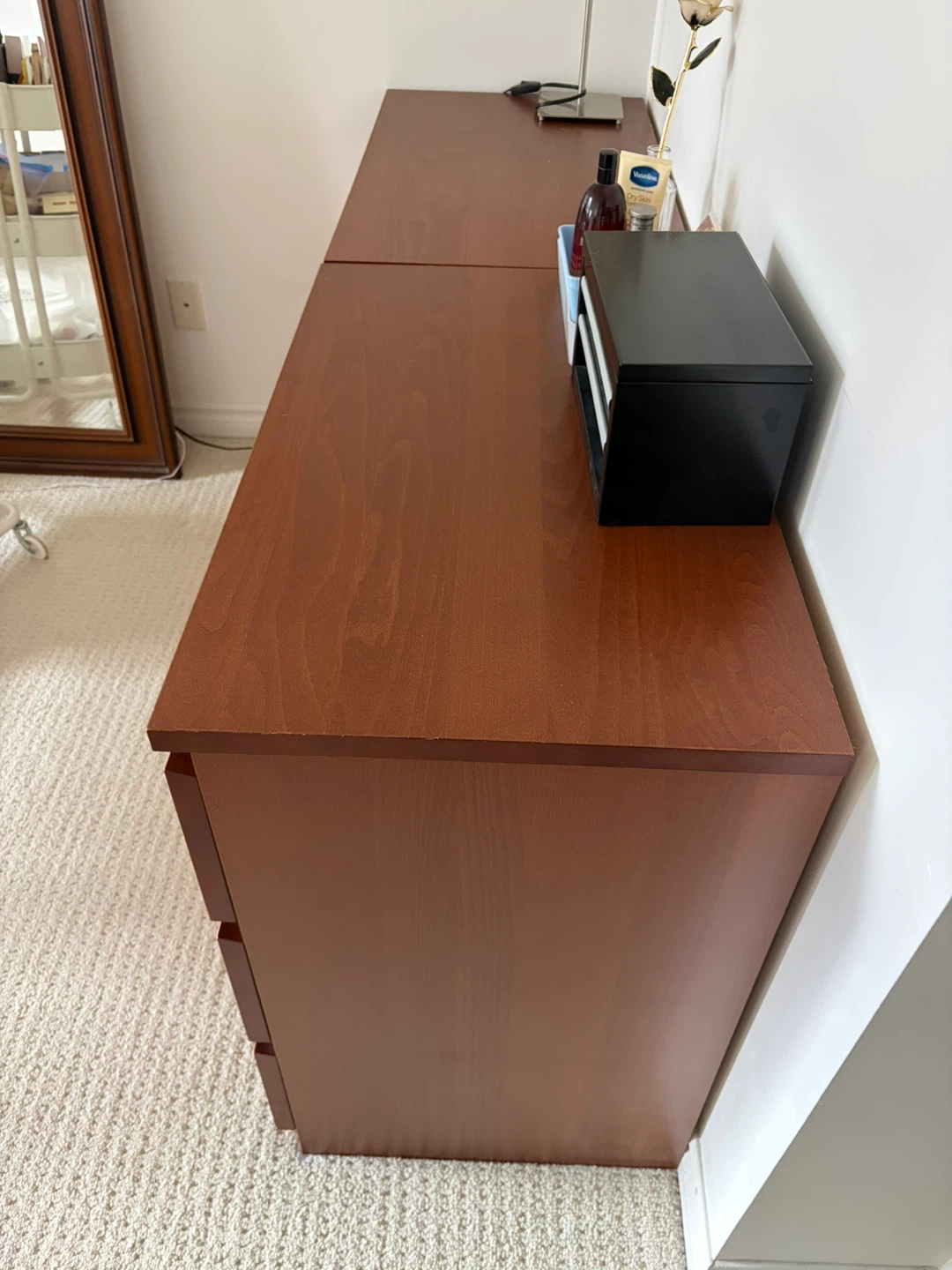 2 Cherry Wood Dressers with 3 Drawers(IKEA STORKLINTA) - photo 4
