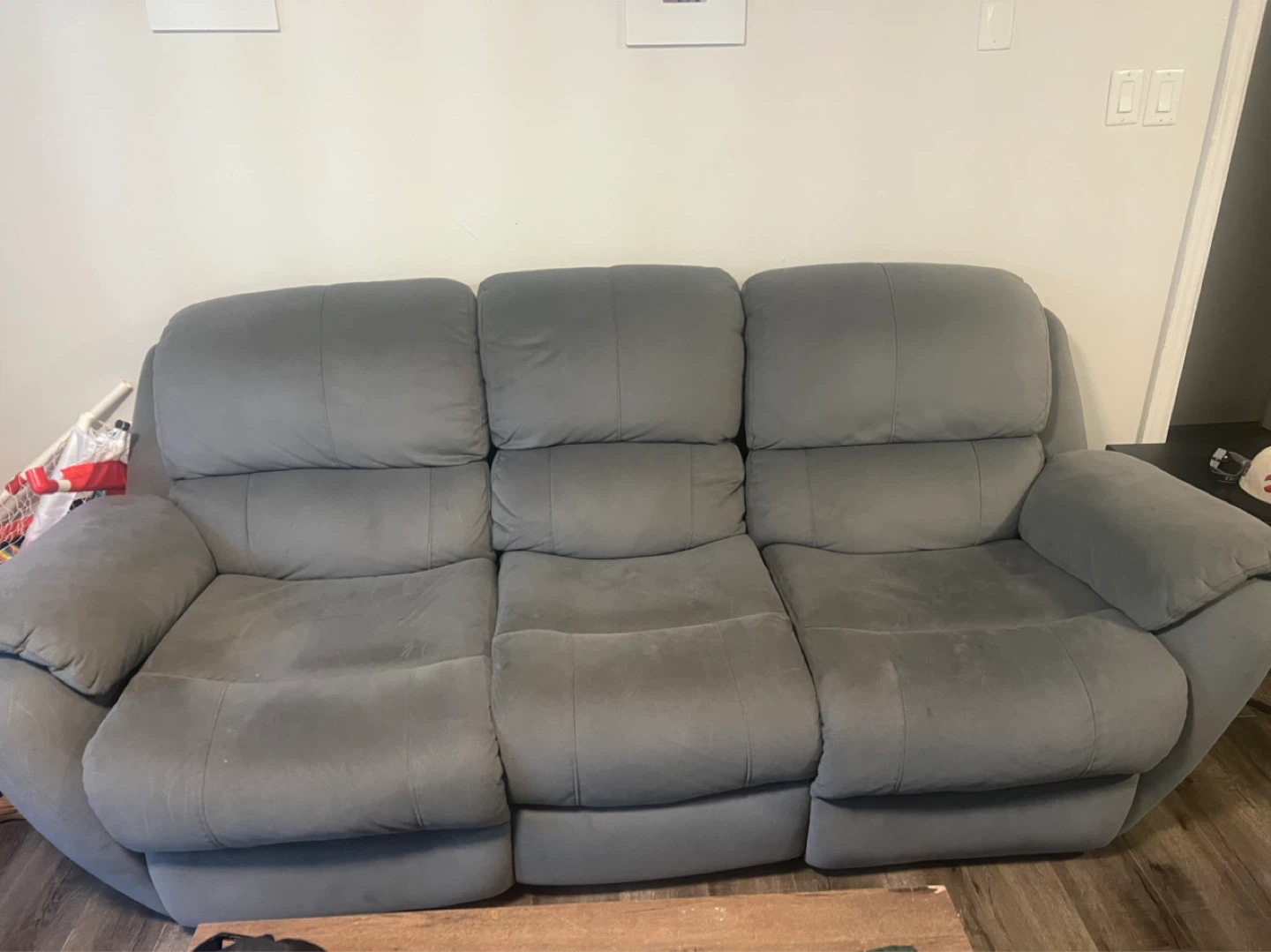 Grey 3-Seater Reclining Sofa