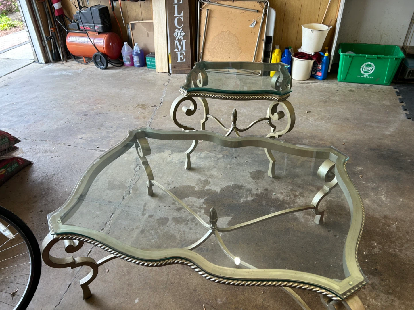 Ornate Glass Top Coffee Table & End Table - photo 2