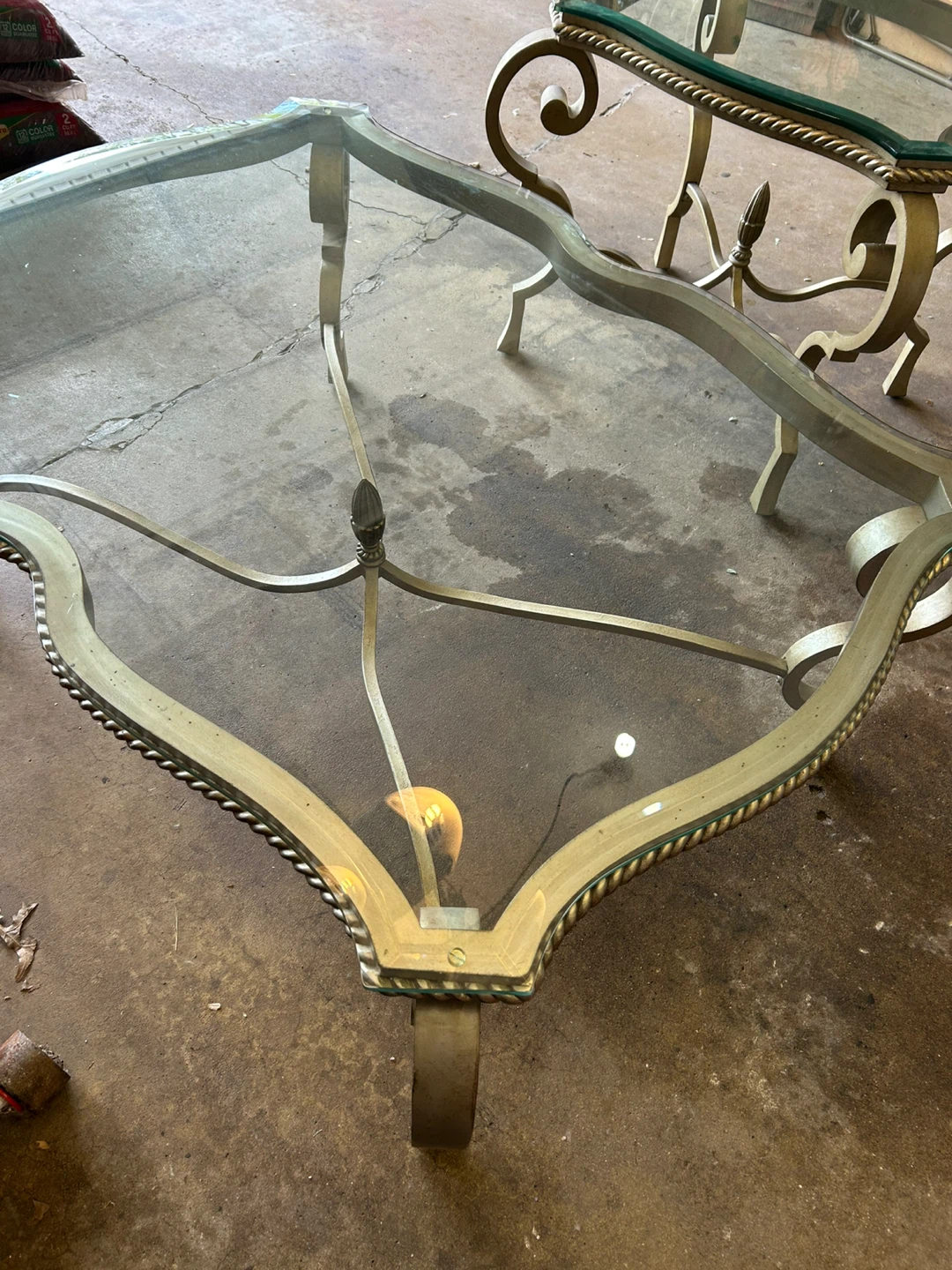 Ornate Glass Top Coffee Table & End Table - photo 5