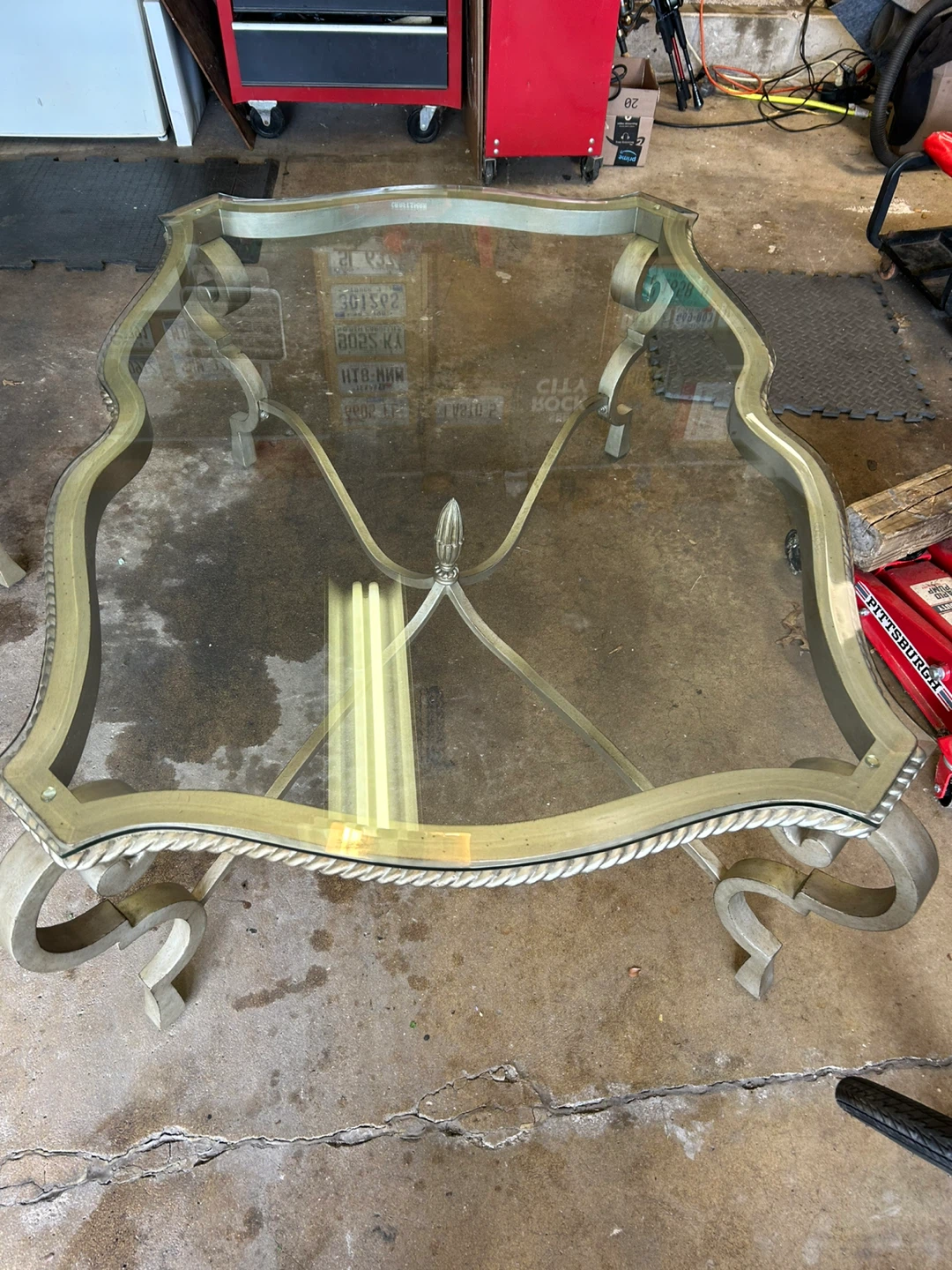 Ornate Glass Top Coffee Table & End Table - photo 4