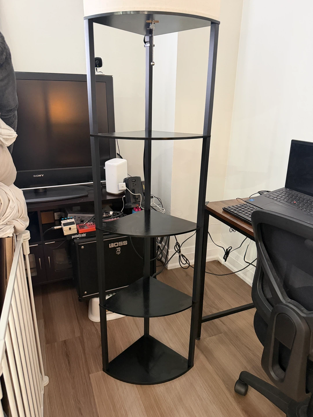 Corner Floor Lamp with Shelves - photo 3