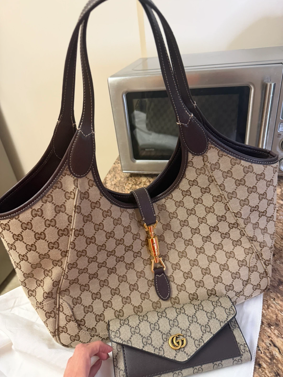 Gucci monogram canvas shoulder bag. (. No wallet - photo 2