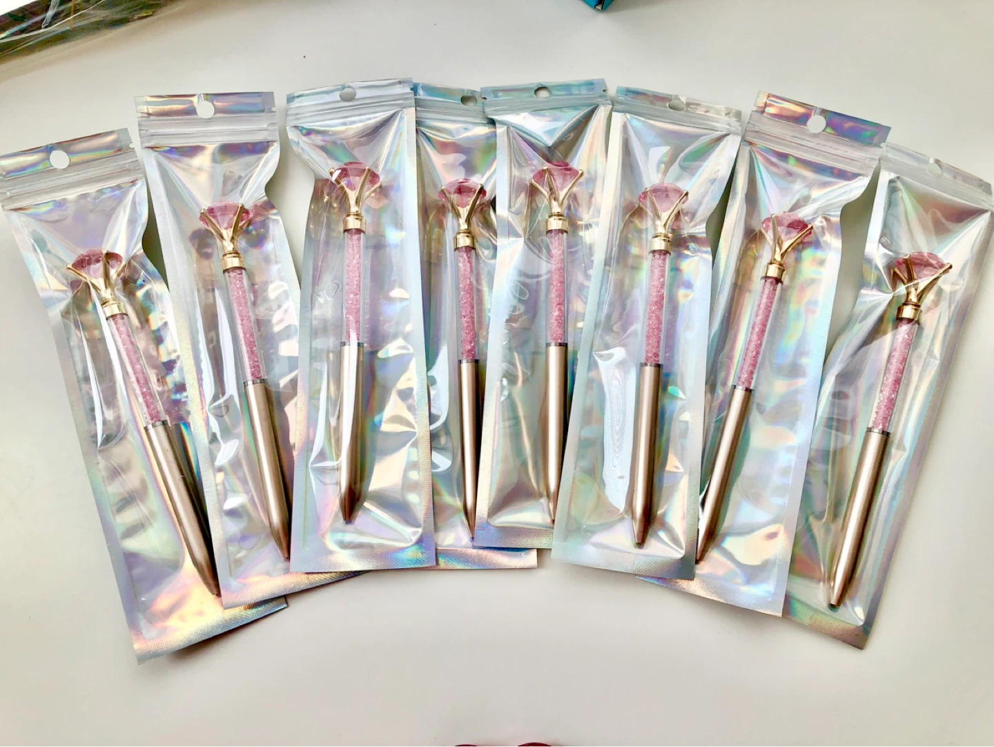 New packaged Rose Gold Diamond Crystal Pens