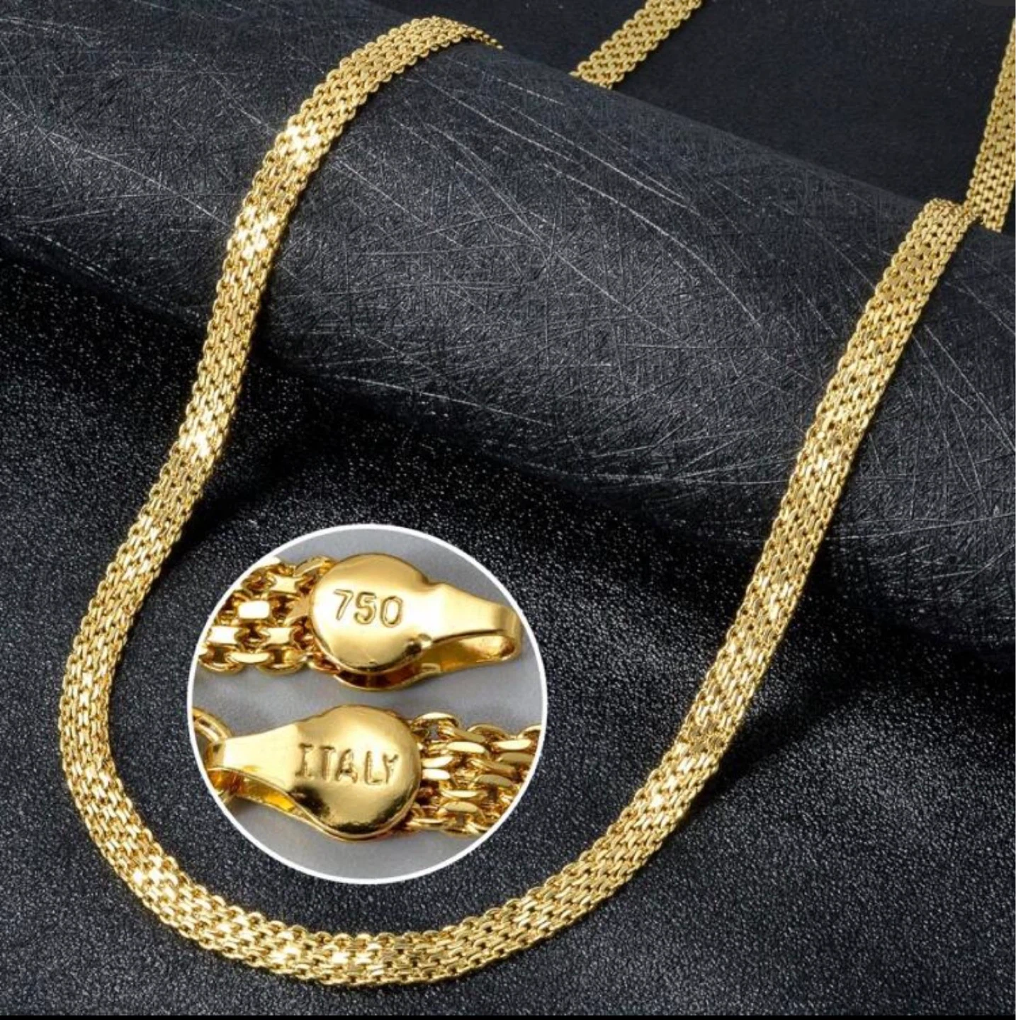 Gold Tone plated Mesh Chain Necklace and Bracelet Set 18 Inch - photo 4