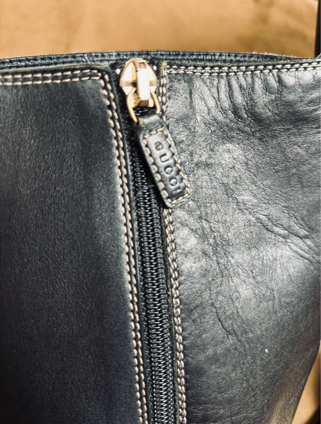 Gucci Black Leather Knee-High Boots - photo 3
