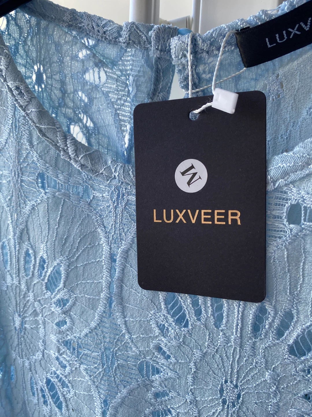 Luxveer Light Blue Lace Top - Size M - photo 2