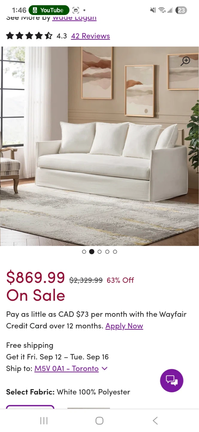 White Sofa Wayfair
