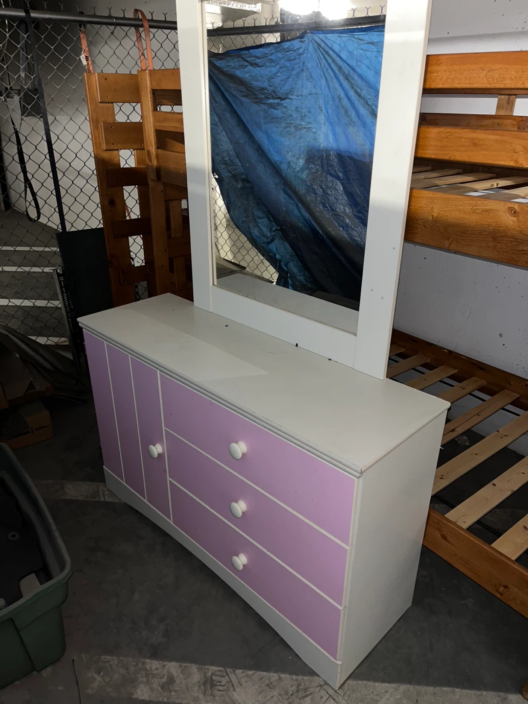 Kids Dresser and Bed Frame Set