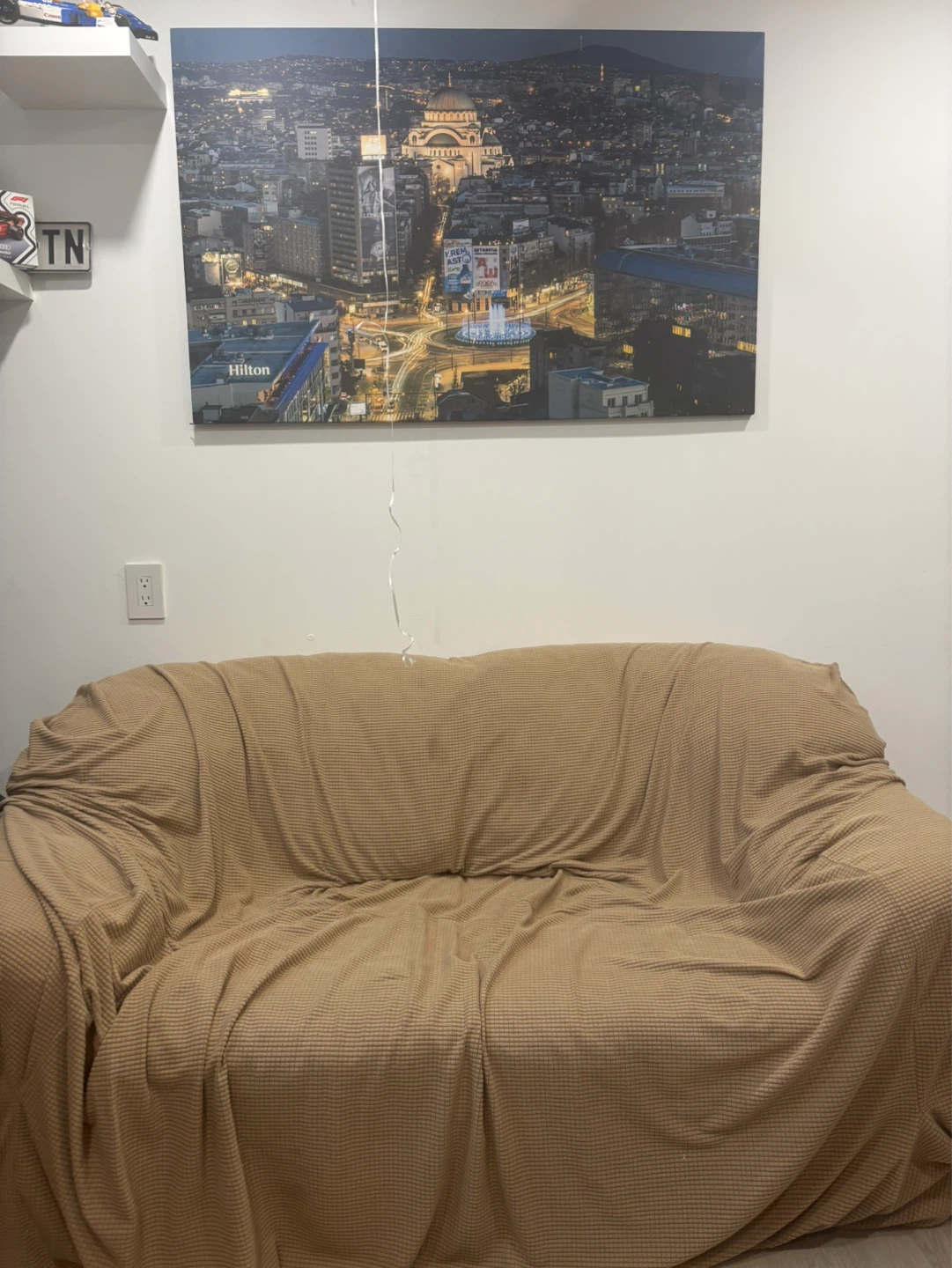 Mobilia Beige Sofa set with Throw Blanket - photo 3