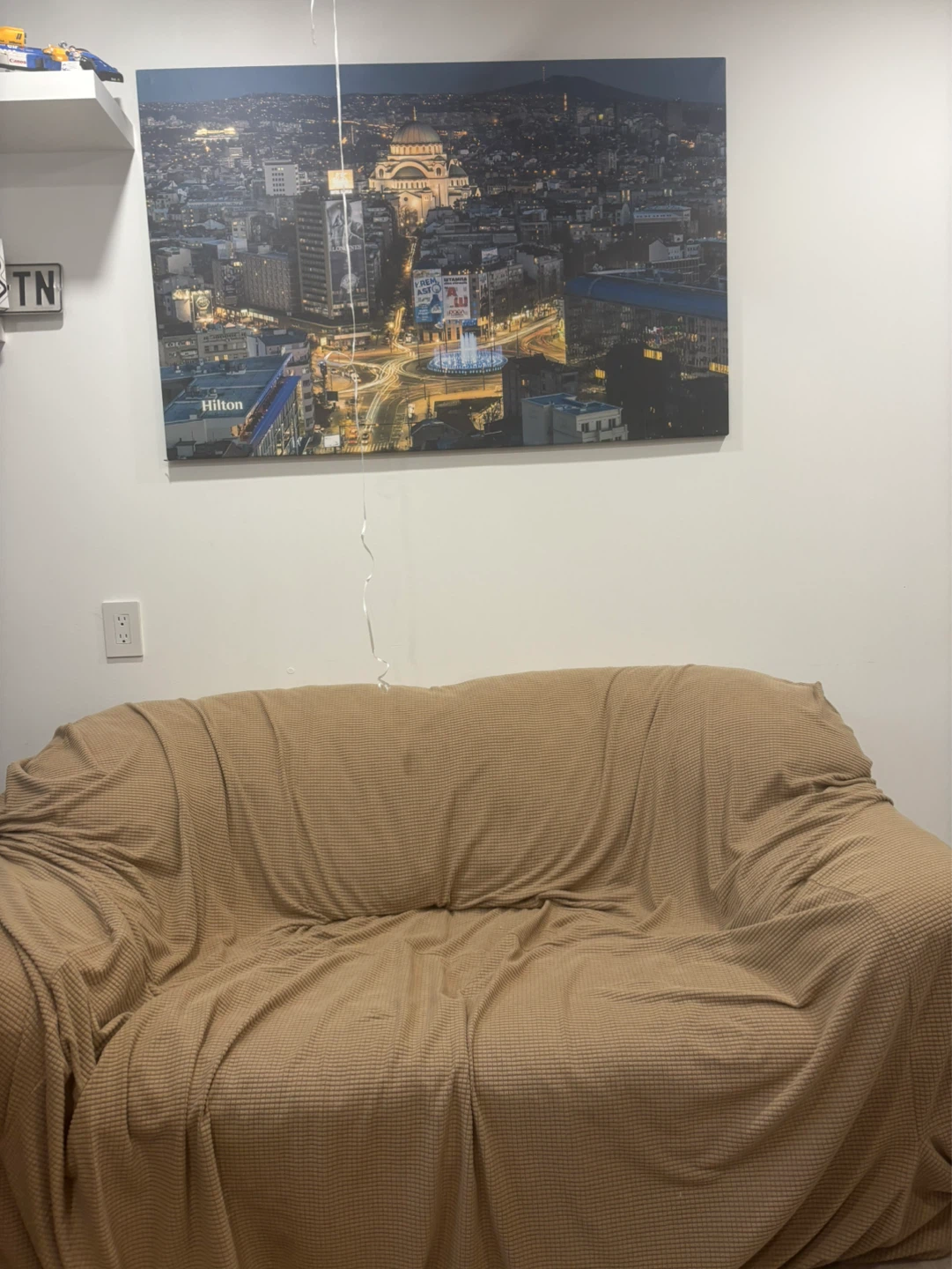 Mobilia Beige Sofa set with Throw Blanket - photo 4
