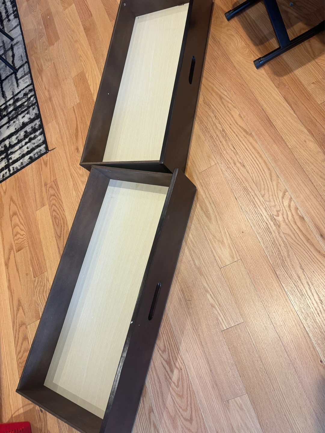 Set of 2 Dark Brown Drawer Units