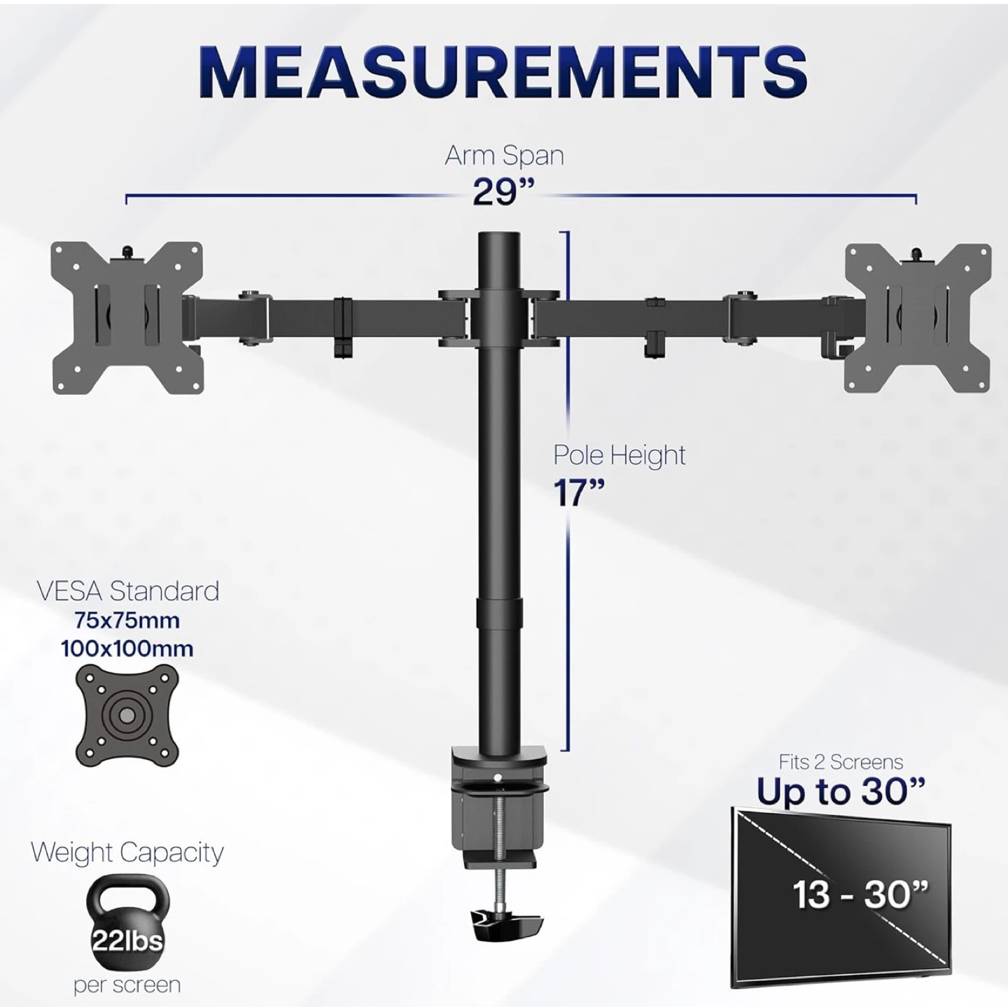 VIVO Dual Monitor Desk Mount - photo 3