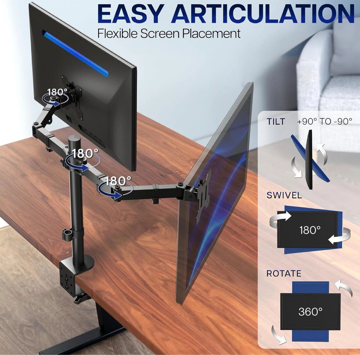 VIVO Dual Monitor Desk Mount - photo 2