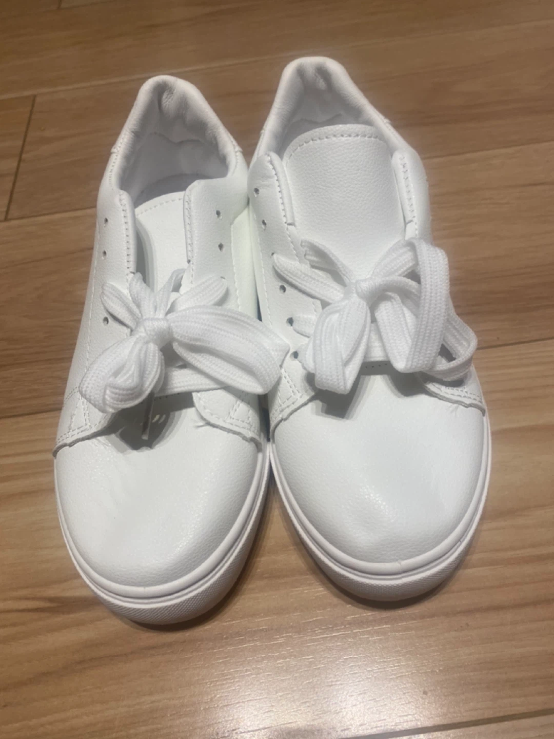 White Lace-Up Sneakers