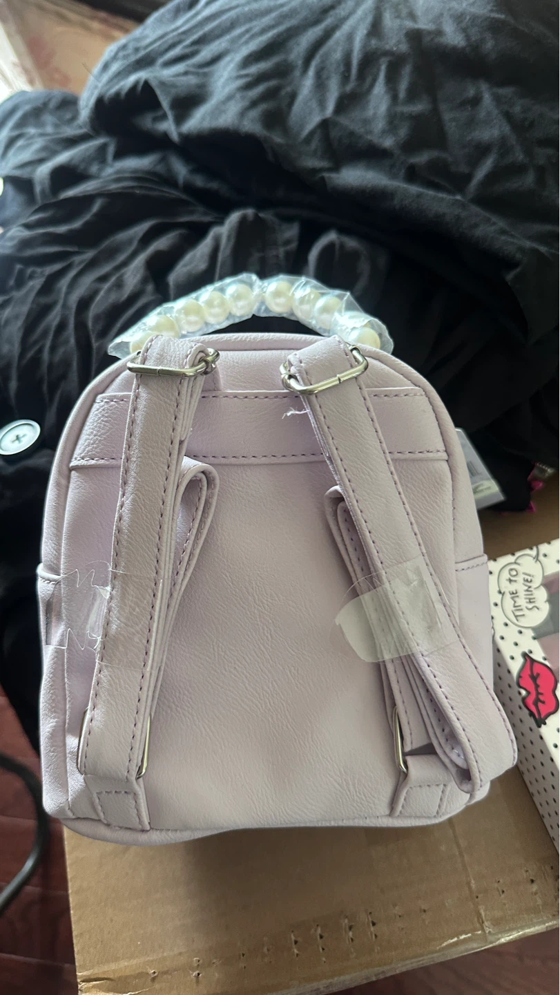 Pink Quilted Mini Backpack with Pearl Handle - photo 2