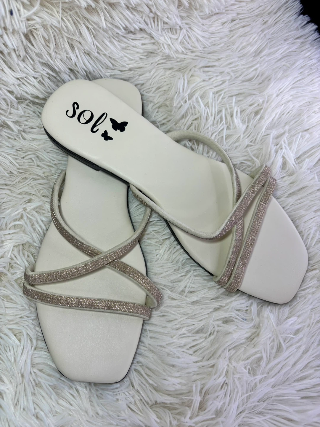Women's Slides - Glitter Straps & Leopard Print - photo 2