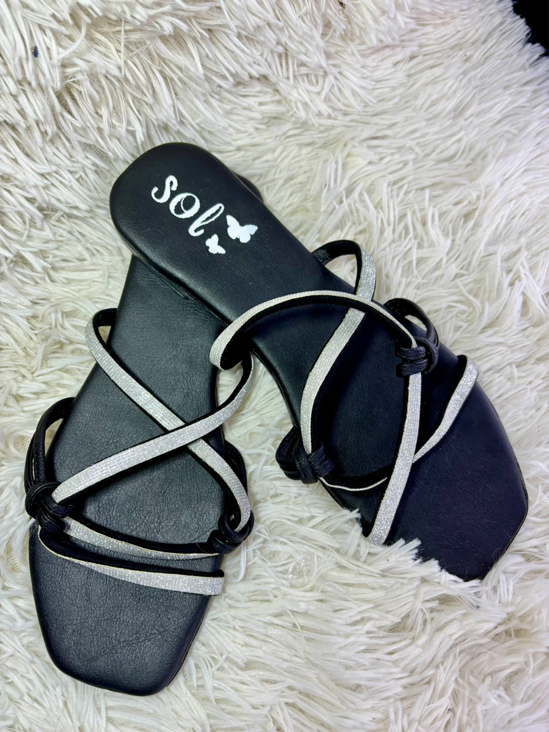 Women's Slides - Glitter Straps & Leopard Print - photo 5