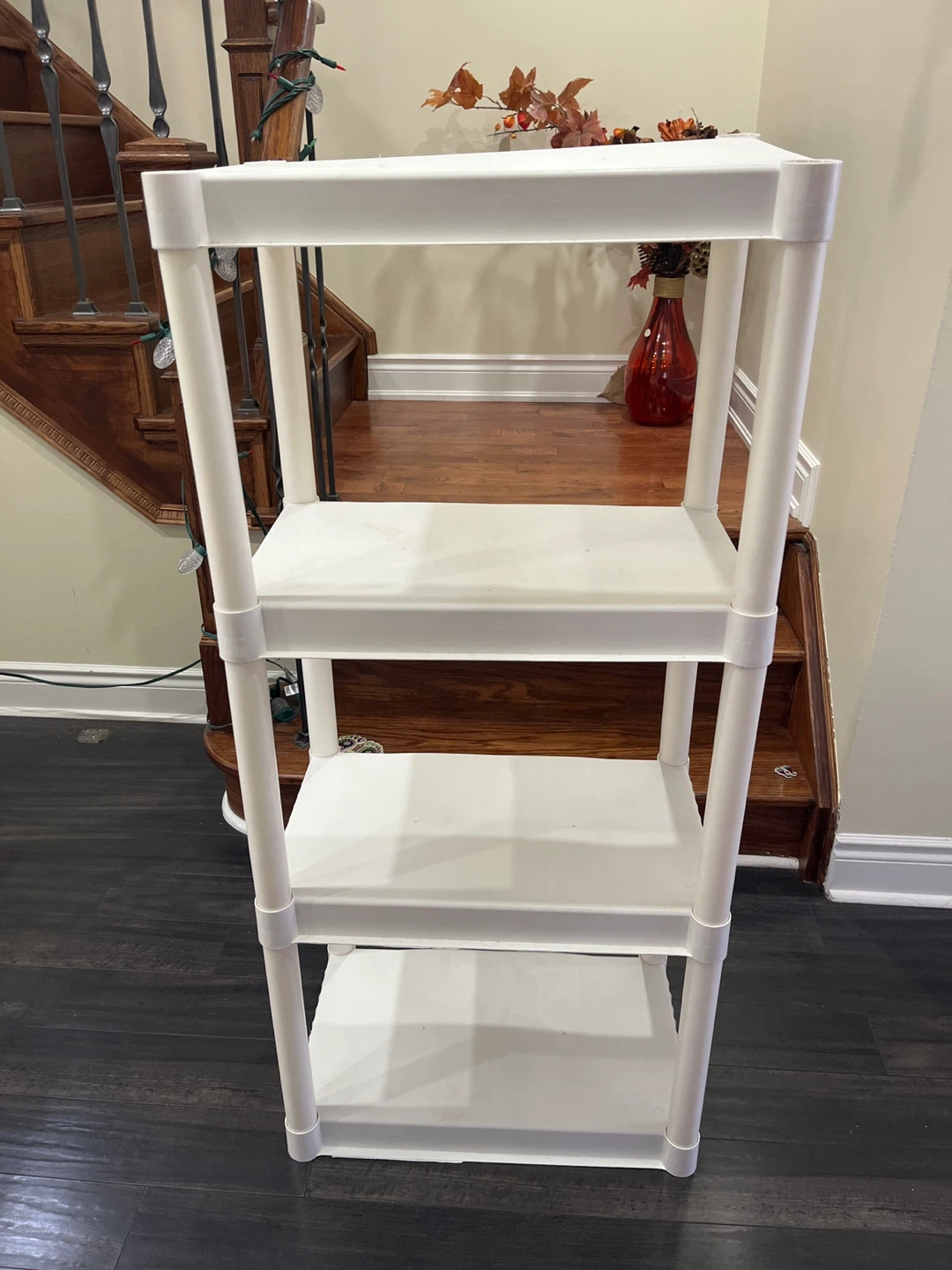 White 4-Tier Plastic Shelving Unit