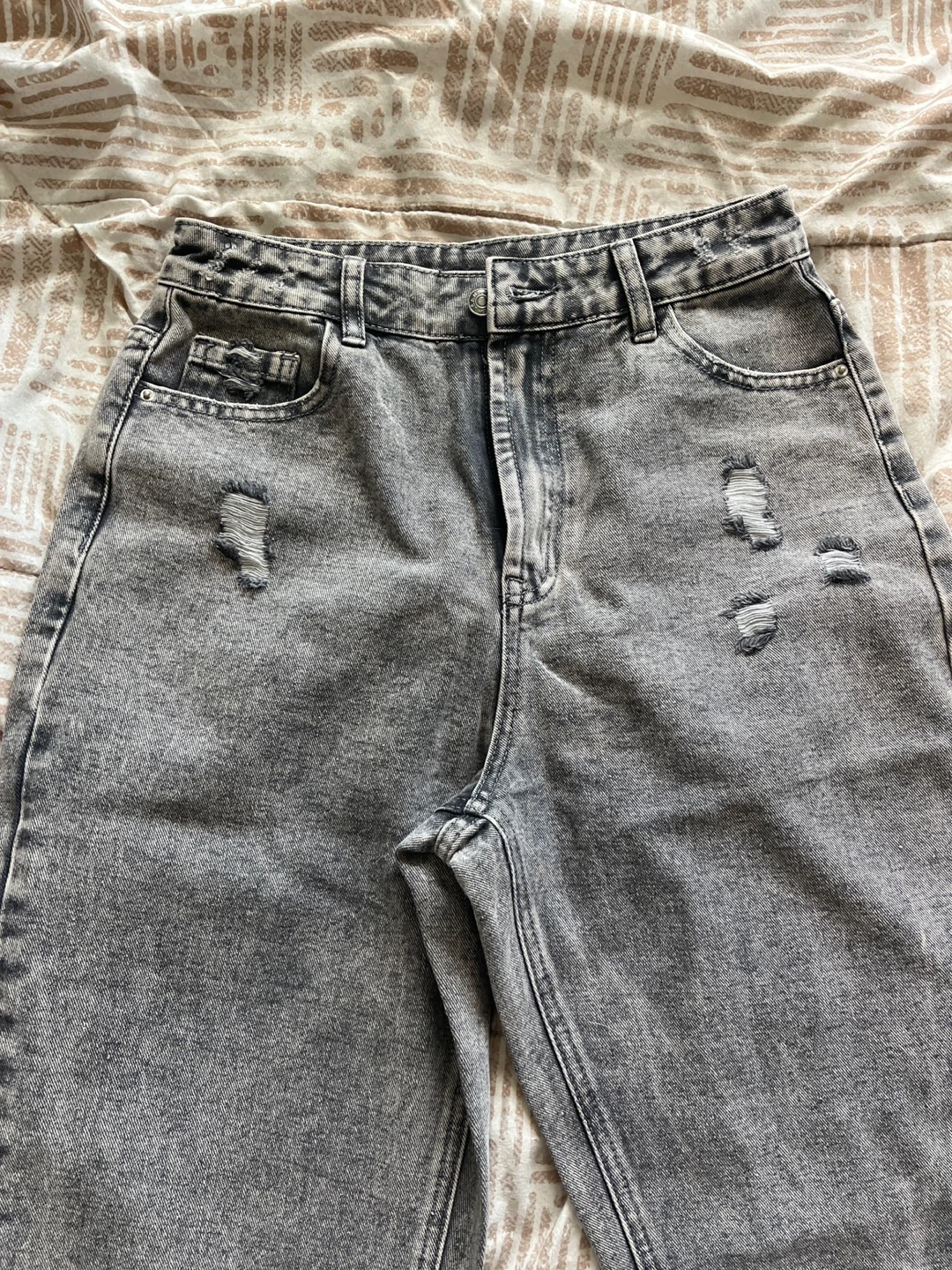 Shein Grey Ripped Mom Jeans - photo 3