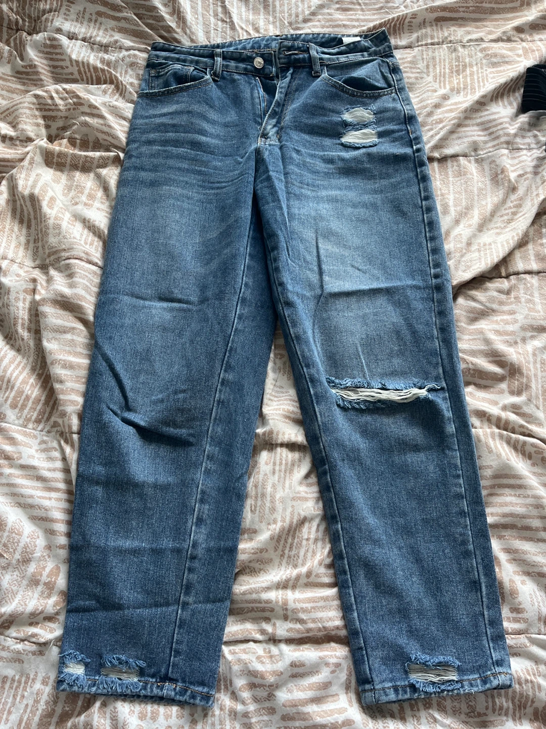 Blue Distressed Denim Jeans