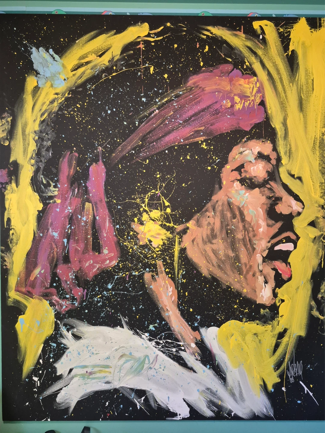 Abstract original Painting oh Jimi Hendrix