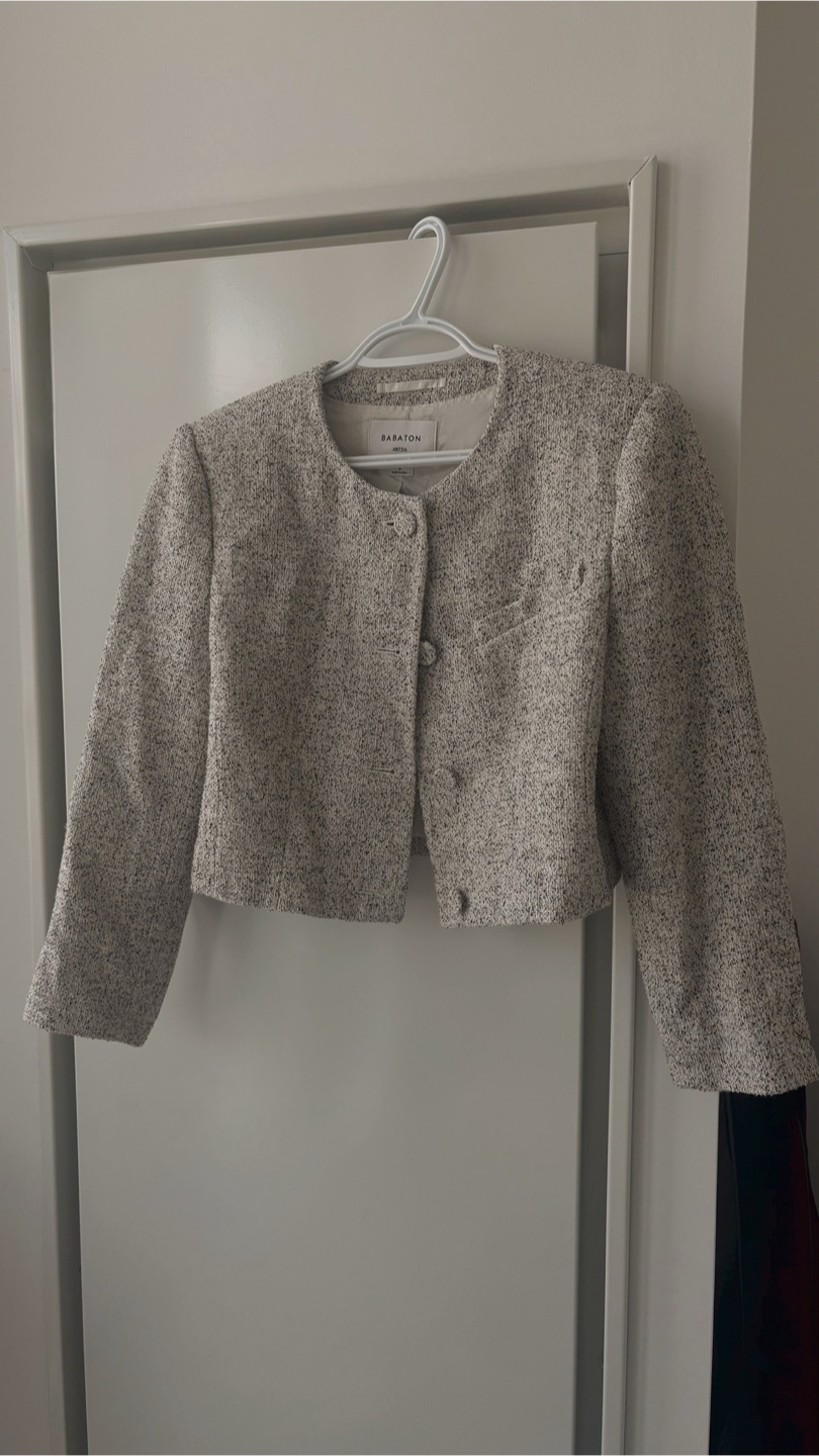 Aritzia Babaton Tweed-Style Cropped Jacket