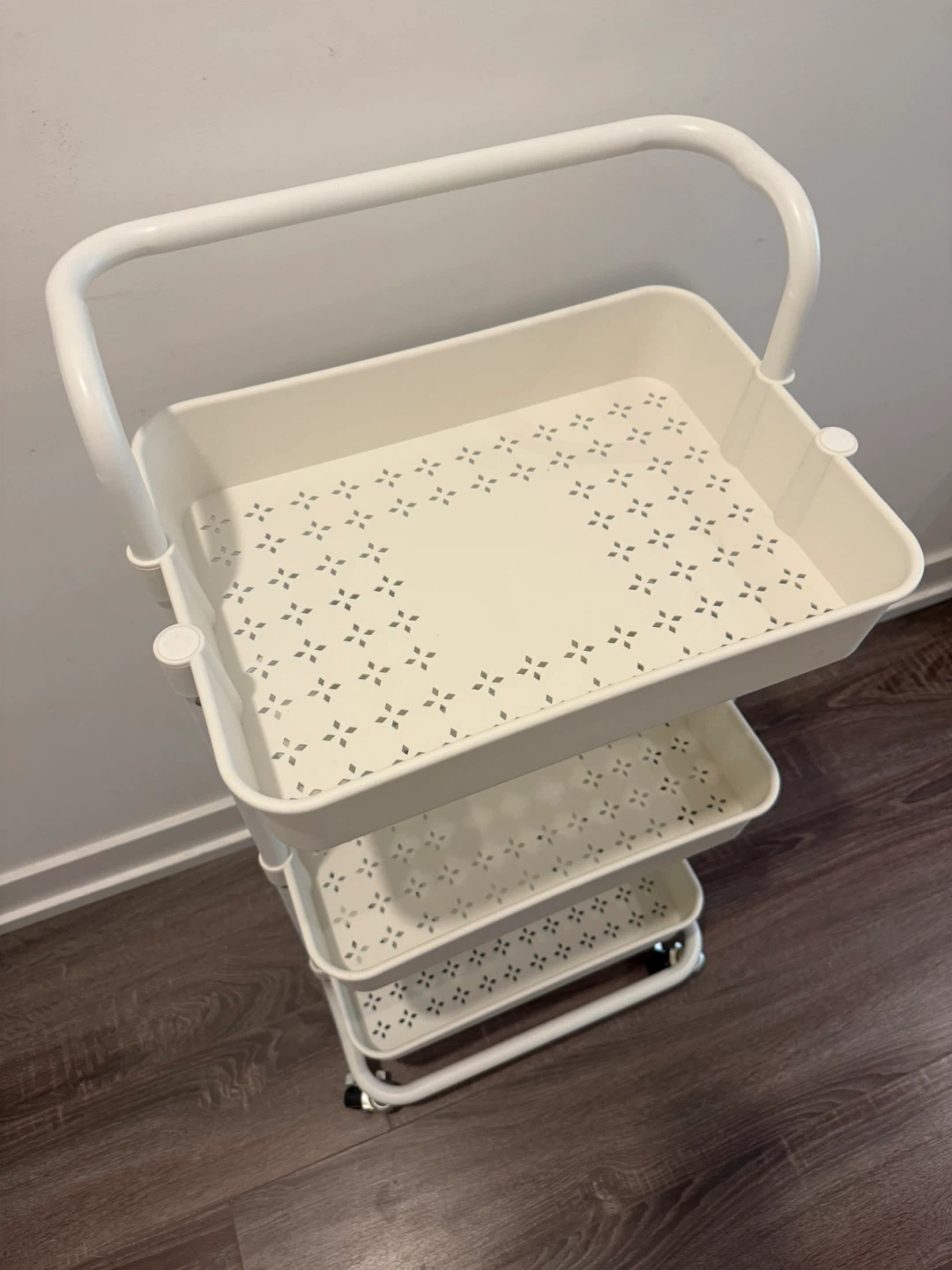 White 3-Tier Rolling Cart - photo 4