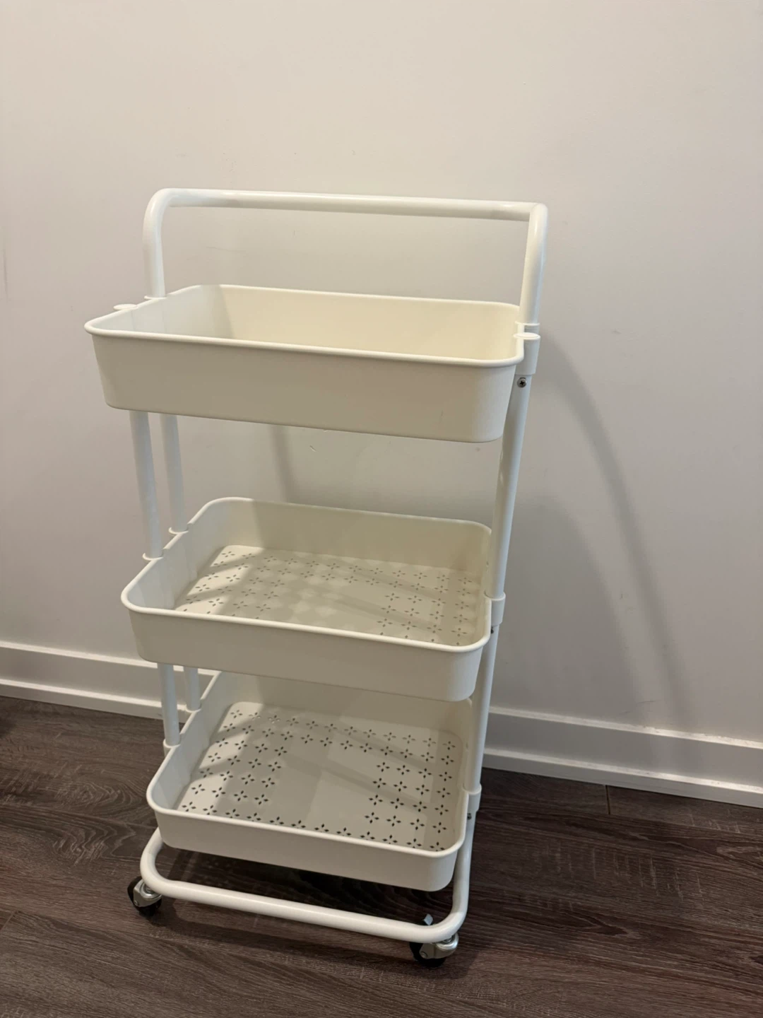 White 3-Tier Rolling Cart - photo 3