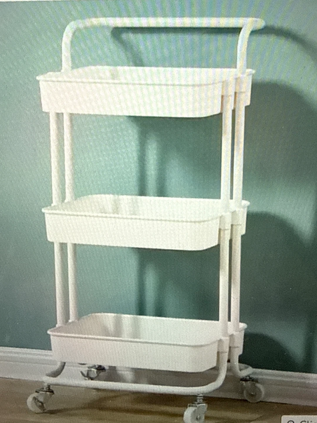 White 3-Tier Rolling Cart - photo 2