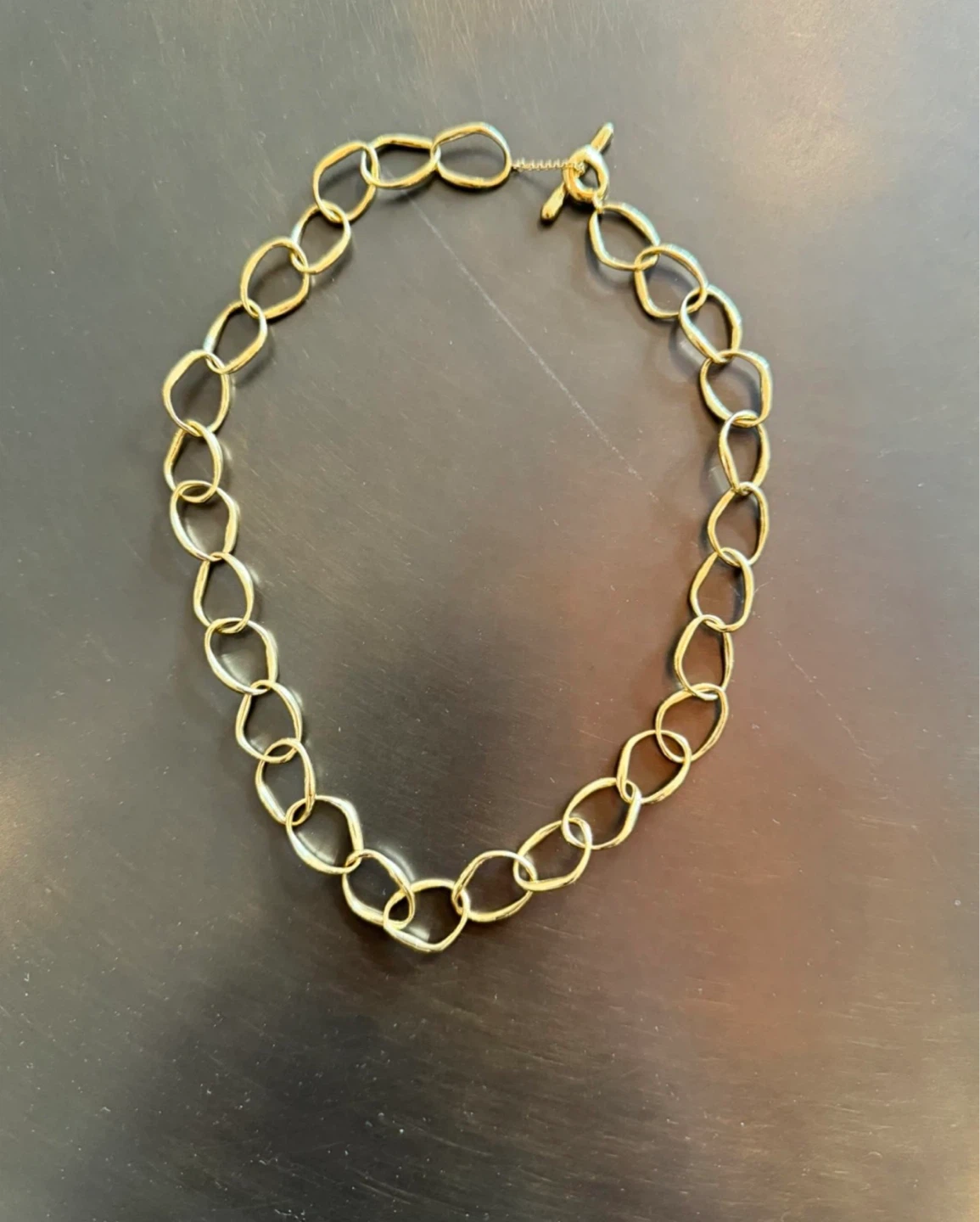 Pandora 14k Gold Plated Organically Shaped Link Necklace - photo 2