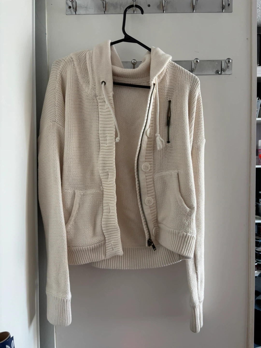 American Eagle Outfitters Cream Knit Hoodie XL/TG - photo 2