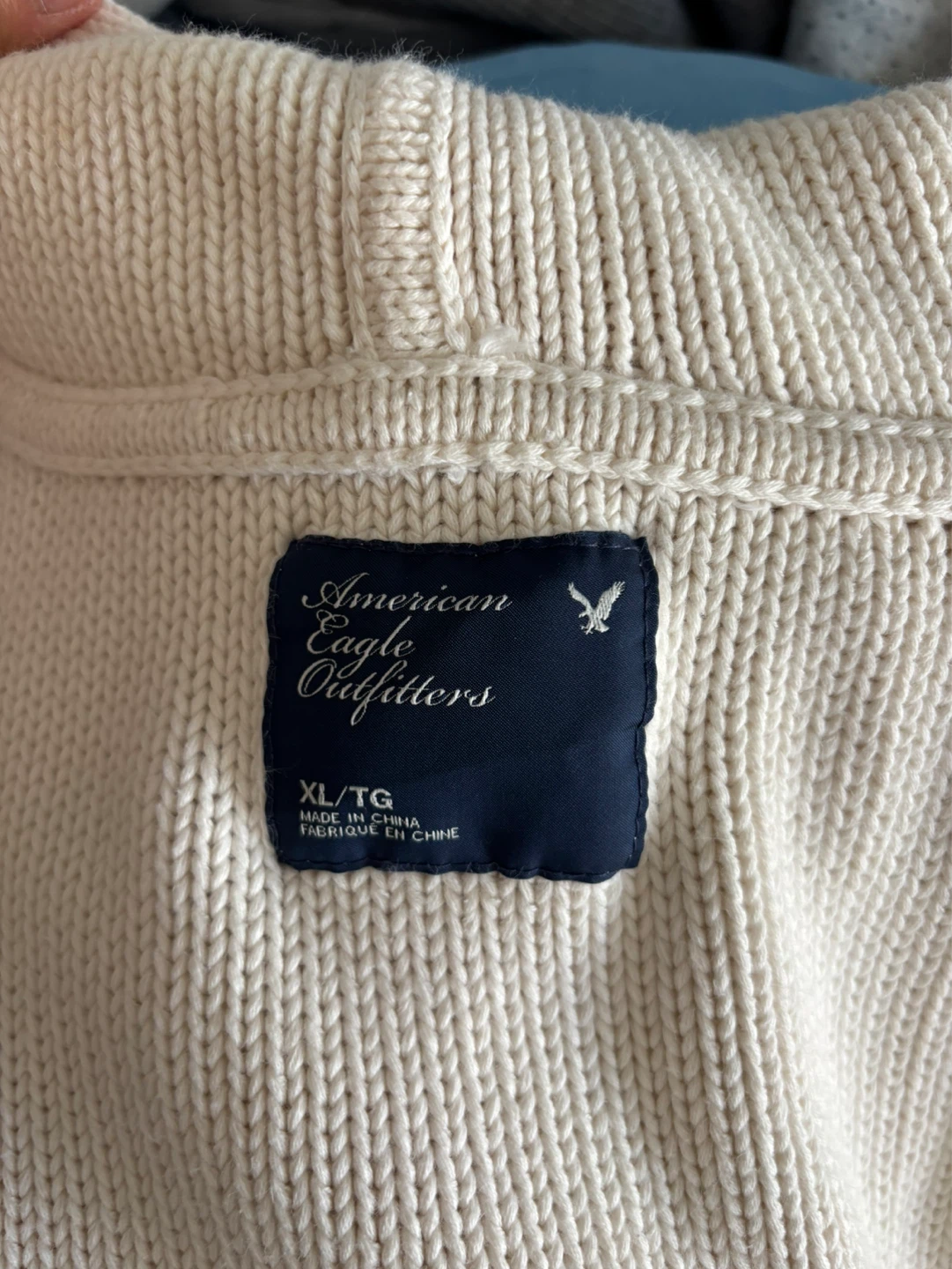 American Eagle Outfitters Cream Knit Hoodie XL/TG - photo 3