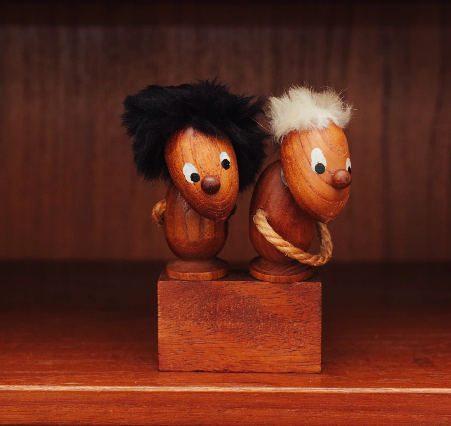 Danish Teak Optimist & Pessimist Bottle Stopper Set - photo 2